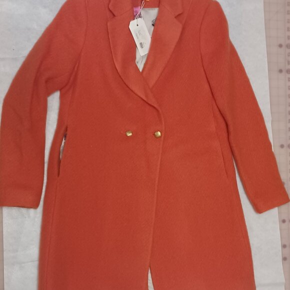 Vilagallo Abel Jacket - Orange Wool - Fall Coat Women's Size 6 (EU 40) - Picture 4 of 5